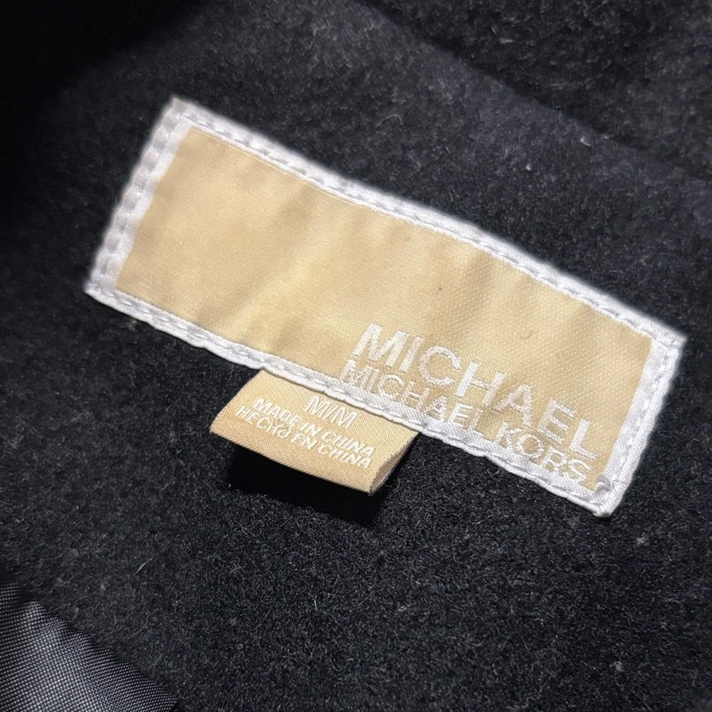 Michael Kors Womens Wool Double Breasted‎ Peacoat Black Size M